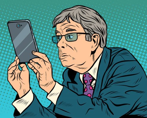 boss on smartphone
